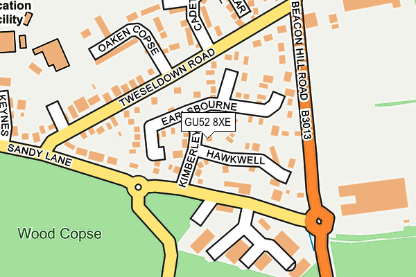 GU52 8XE map - OS OpenMap – Local (Ordnance Survey)