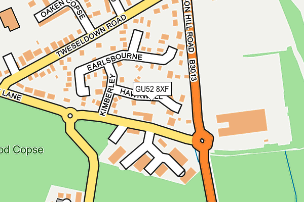 GU52 8XF map - OS OpenMap – Local (Ordnance Survey)