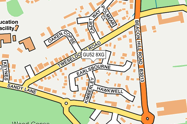 GU52 8XG map - OS OpenMap – Local (Ordnance Survey)