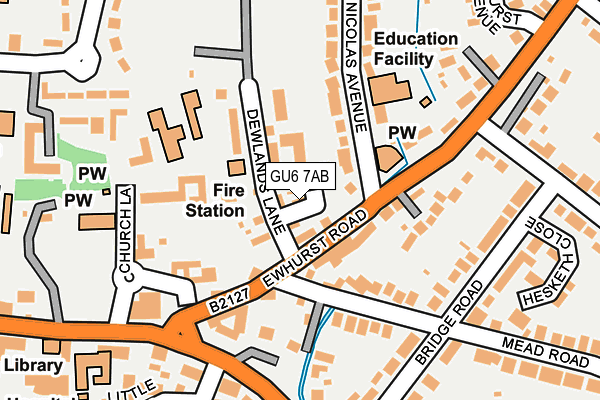 GU6 7AB map - OS OpenMap – Local (Ordnance Survey)