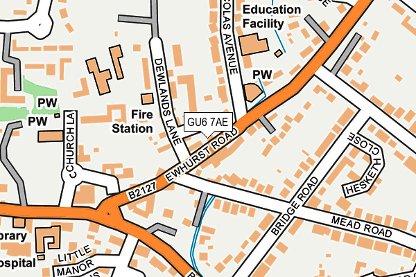 GU6 7AE map - OS OpenMap – Local (Ordnance Survey)