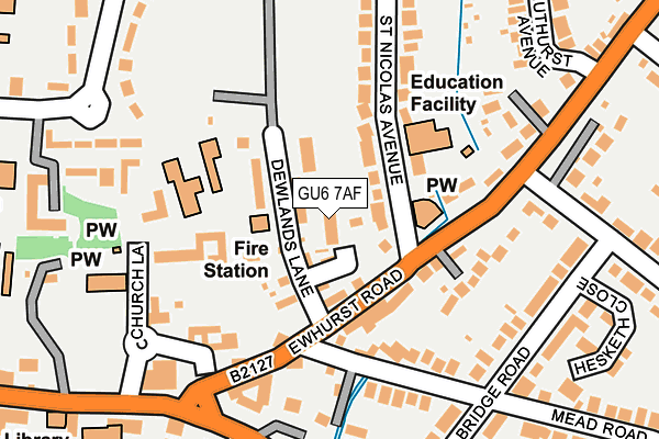 GU6 7AF map - OS OpenMap – Local (Ordnance Survey)