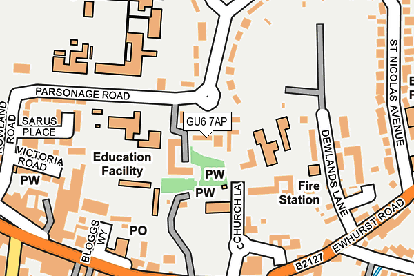 GU6 7AP map - OS OpenMap – Local (Ordnance Survey)