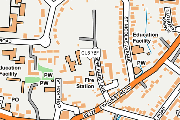 GU6 7BF map - OS OpenMap – Local (Ordnance Survey)