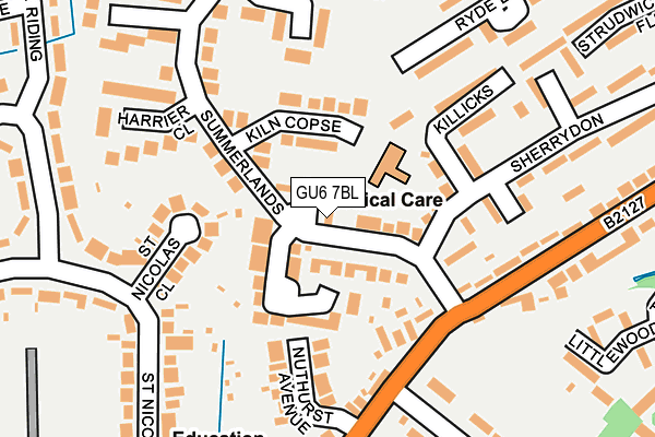 GU6 7BL map - OS OpenMap – Local (Ordnance Survey)