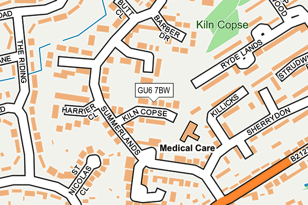 GU6 7BW map - OS OpenMap – Local (Ordnance Survey)