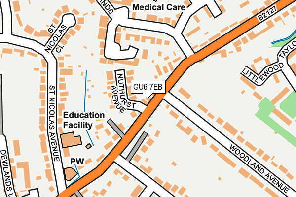 GU6 7EB map - OS OpenMap – Local (Ordnance Survey)