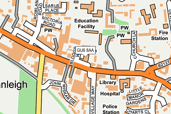 GU6 8AA map - OS OpenMap – Local (Ordnance Survey)