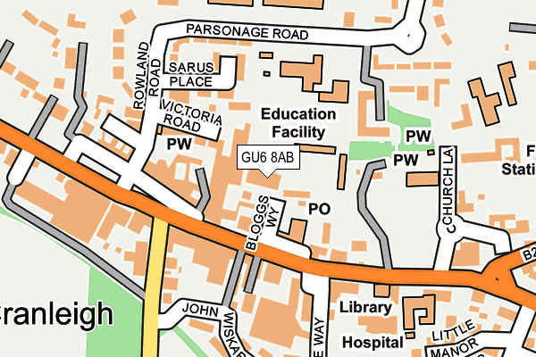 GU6 8AB map - OS OpenMap – Local (Ordnance Survey)