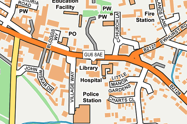 GU6 8AE map - OS OpenMap – Local (Ordnance Survey)