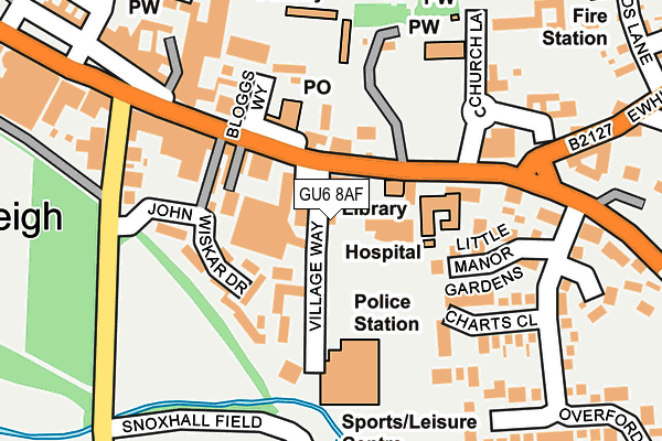 GU6 8AF map - OS OpenMap – Local (Ordnance Survey)