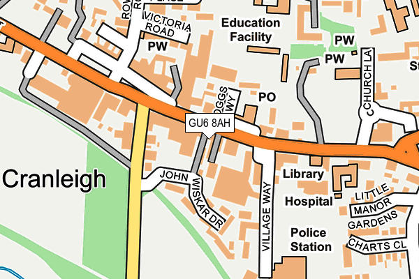 GU6 8AH map - OS OpenMap – Local (Ordnance Survey)