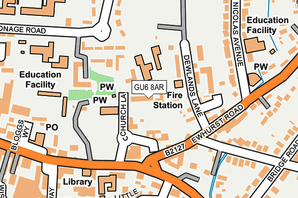 GU6 8AR map - OS OpenMap – Local (Ordnance Survey)