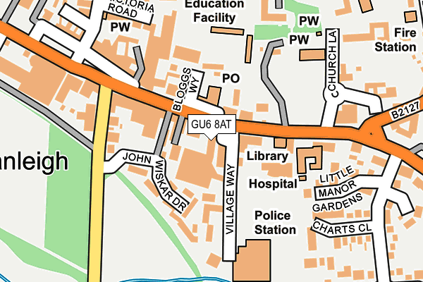 GU6 8AT map - OS OpenMap – Local (Ordnance Survey)