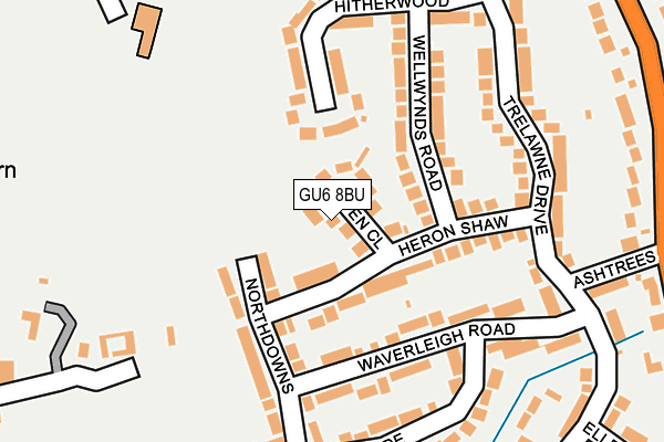 GU6 8BU map - OS OpenMap – Local (Ordnance Survey)