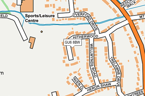 GU6 8BW map - OS OpenMap – Local (Ordnance Survey)