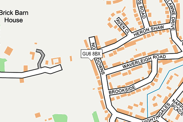 GU6 8BX map - OS OpenMap – Local (Ordnance Survey)