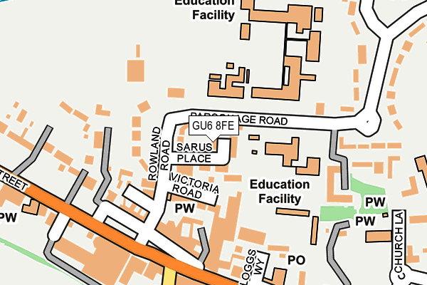 GU6 8FE map - OS OpenMap – Local (Ordnance Survey)