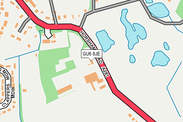 GU6 8JE map - OS OpenMap – Local (Ordnance Survey)