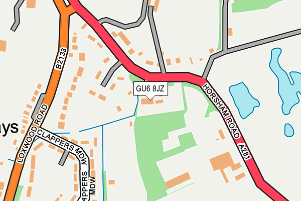 GU6 8JZ map - OS OpenMap – Local (Ordnance Survey)