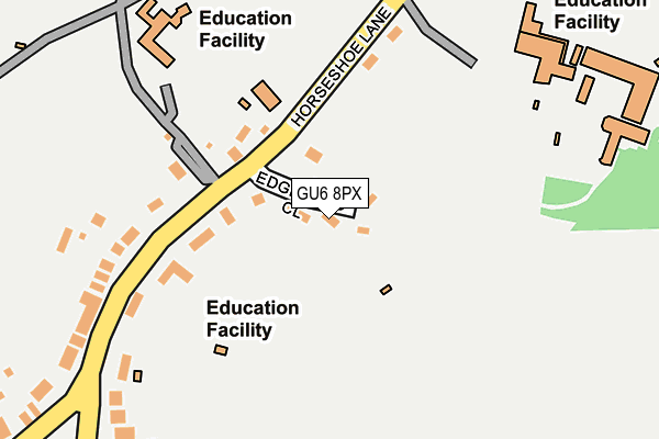 GU6 8PX map - OS OpenMap – Local (Ordnance Survey)