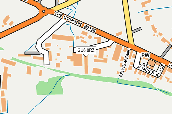 GU6 8RZ map - OS OpenMap – Local (Ordnance Survey)