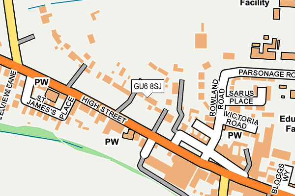 GU6 8SJ map - OS OpenMap – Local (Ordnance Survey)