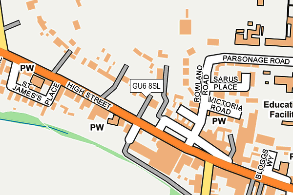 GU6 8SL map - OS OpenMap – Local (Ordnance Survey)