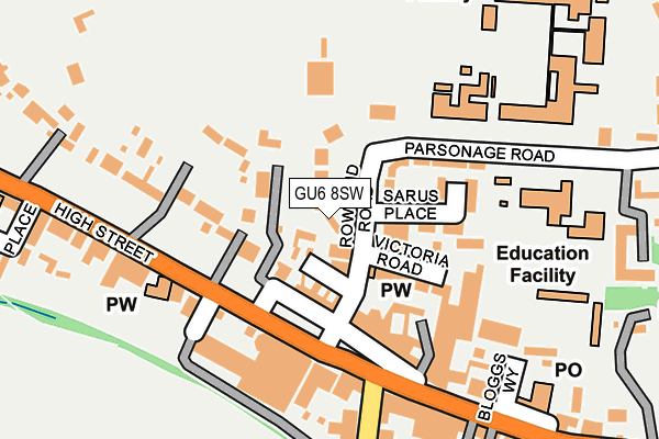GU6 8SW map - OS OpenMap – Local (Ordnance Survey)