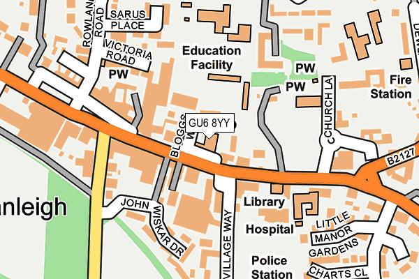 GU6 8YY map - OS OpenMap – Local (Ordnance Survey)