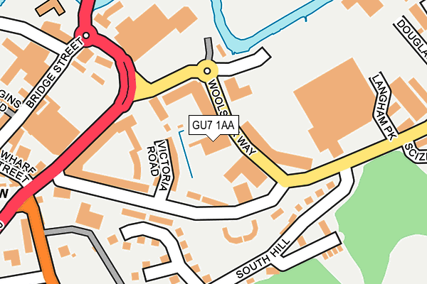 GU7 1AA map - OS OpenMap – Local (Ordnance Survey)