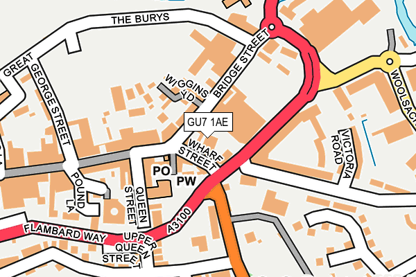 GU7 1AE map - OS OpenMap – Local (Ordnance Survey)