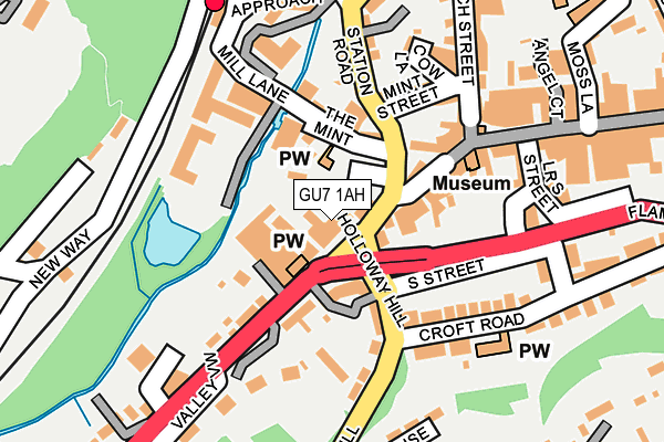 GU7 1AH map - OS OpenMap – Local (Ordnance Survey)