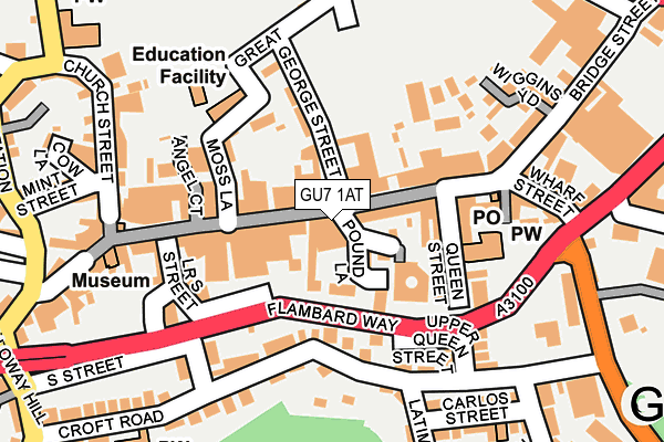 GU7 1AT map - OS OpenMap – Local (Ordnance Survey)