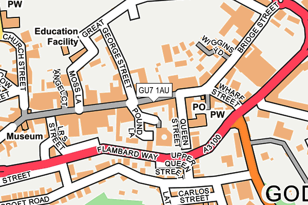 GU7 1AU map - OS OpenMap – Local (Ordnance Survey)