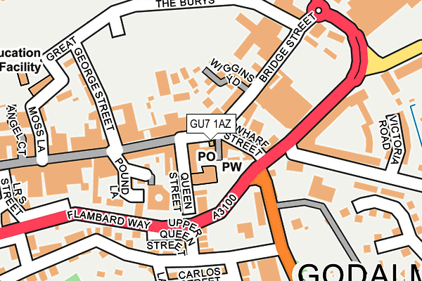 GU7 1AZ map - OS OpenMap – Local (Ordnance Survey)