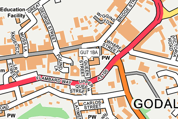 GU7 1BA map - OS OpenMap – Local (Ordnance Survey)