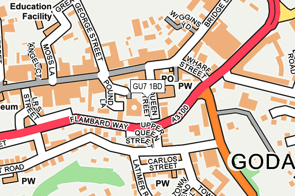 GU7 1BD map - OS OpenMap – Local (Ordnance Survey)