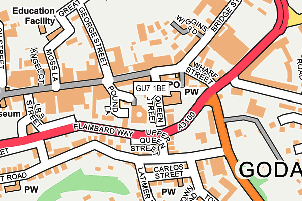 GU7 1BE map - OS OpenMap – Local (Ordnance Survey)