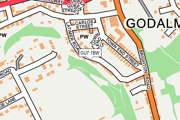 GU7 1BW map - OS OpenMap – Local (Ordnance Survey)