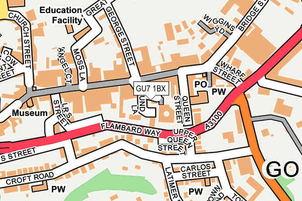 GU7 1BX map - OS OpenMap – Local (Ordnance Survey)