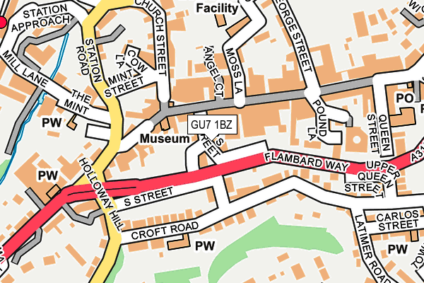GU7 1BZ map - OS OpenMap – Local (Ordnance Survey)