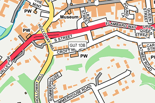 GU7 1DB map - OS OpenMap – Local (Ordnance Survey)