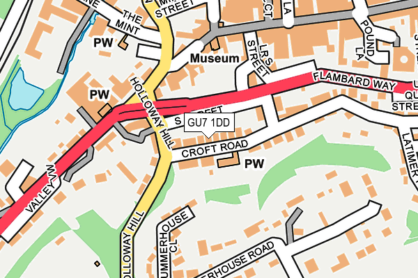 GU7 1DD map - OS OpenMap – Local (Ordnance Survey)
