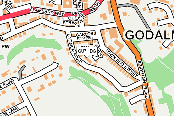 GU7 1DG map - OS OpenMap – Local (Ordnance Survey)