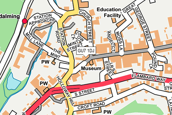 GU7 1DJ map - OS OpenMap – Local (Ordnance Survey)