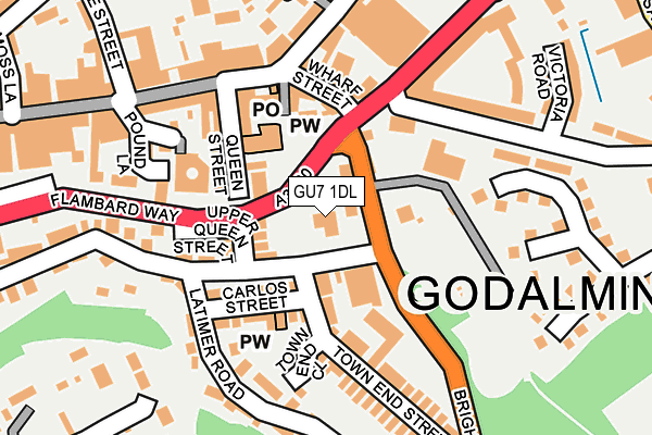 GU7 1DL map - OS OpenMap – Local (Ordnance Survey)