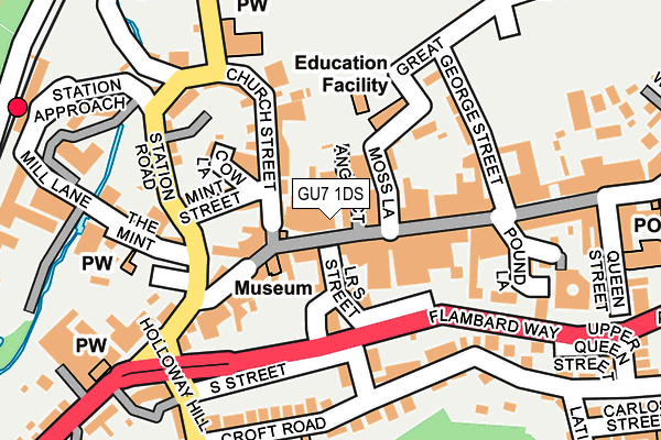 GU7 1DS map - OS OpenMap – Local (Ordnance Survey)