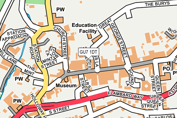 GU7 1DT map - OS OpenMap – Local (Ordnance Survey)