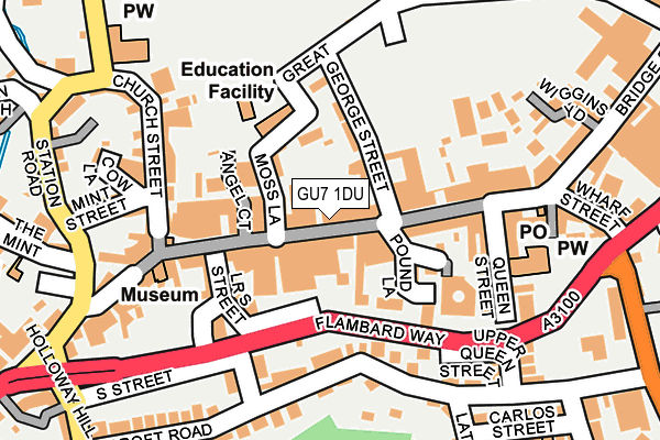 GU7 1DU map - OS OpenMap – Local (Ordnance Survey)
